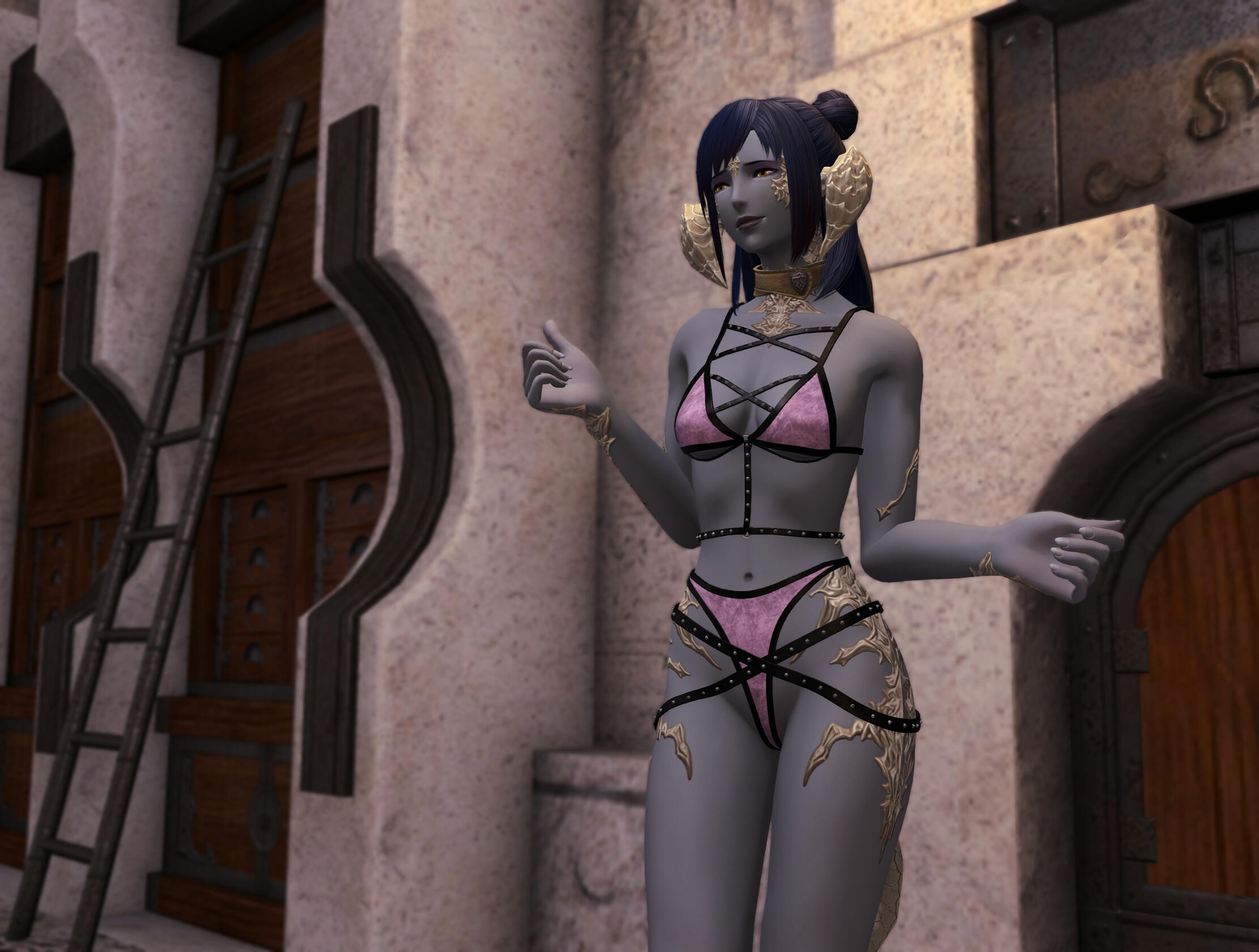 Having just been offered a distasteful proposition, Amber smiles and nods and agrees to it instantly.